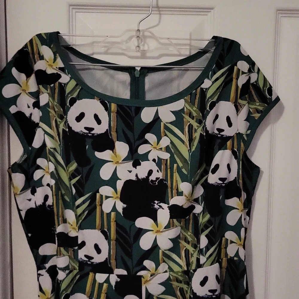 Floral Panda Print Mini Dress - Picture 2 of 3
